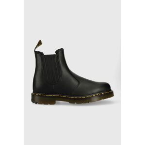 Kožené kotníkové boty Dr. Martens 2976 dámské, černá barva, na plochém podpatku, zateplené, DM27829001