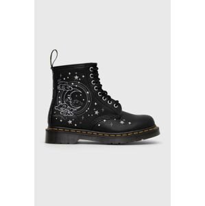 Kožené workery Dr. Martens 1460 Cosmic dámské, černá barva, na plochém podpatku