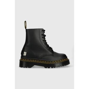 Kožené workery Dr. Martens 1460 Bex Ds Pltd dámské, černá barva, na platformě