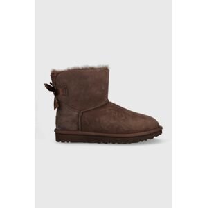 Sněhule UGG W Mini Bailey Bow Ii hnědá barva