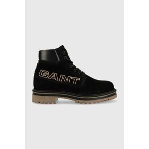 Semišové boty Gant Palrock pánské, černá barva