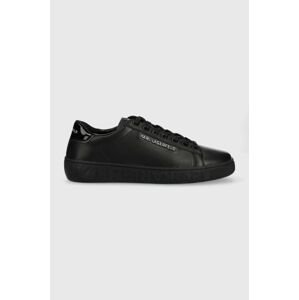 Kožené sneakers boty Karl Lagerfeld Kupsole III černá barva