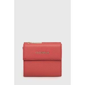Kožená peněženka Coccinelle červená barva