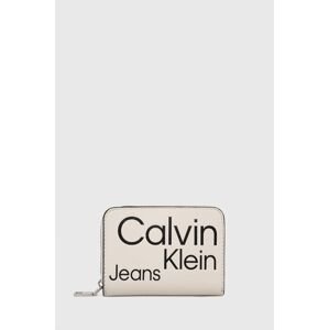 Peněženka Calvin Klein béžová barva