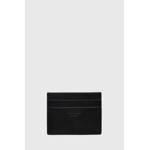 Kožené pouzdro na karty Abercrombie & Fitch černá barva