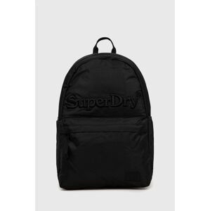 Batoh Superdry dámský, černá barva, velký, hladký