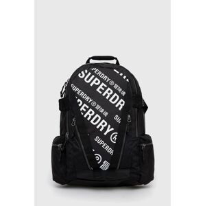 Batoh Superdry dámský, černá barva, velký, vzorovaný