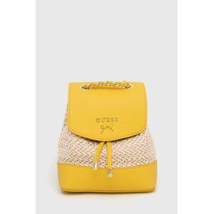 Dětský batoh Guess žlutá barva, malý, vzorovaný