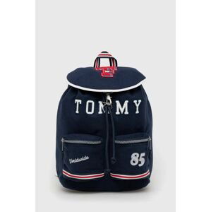 Batoh z vlněné směsi Tommy Jeans tmavomodrá barva