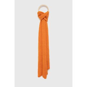 Šátek z vlněné směsi United Colors of Benetton oranžová barva, hladký