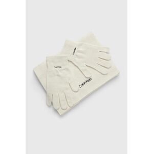 Šátek a rukavice Calvin Klein bílá barva