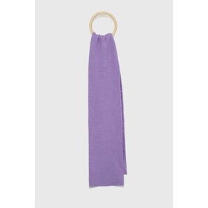 Dětský šátek z vlněné směsi United Colors of Benetton fialová barva, hladký
