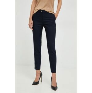 Kalhoty Morgan dámské, tmavomodrá barva, jednoduché, medium waist