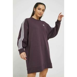 Bavlněné šaty adidas Originals fialová barva, midi, oversize