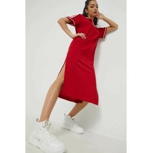 Šaty adidas Originals X Thebe Magugu červená barva, midi
