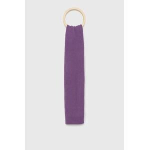 Šátek z vlněné směsi Sisley fialová barva, hladký