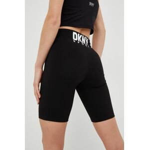 Kraťasy Dkny dámské, černá barva, hladké, high waist