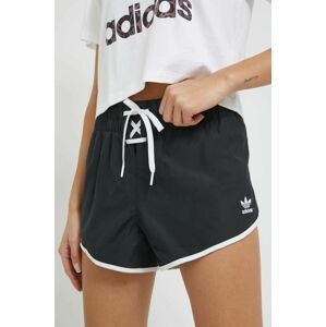 Kraťasy adidas Originals Always Original dámské, černá barva, s aplikací, high waist