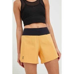 Běžecké šortky On-running Running oranžová barva, high waist