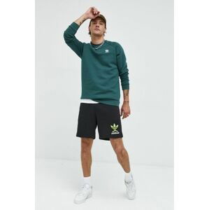 Bavlněné šortky adidas Originals pánské, černá barva