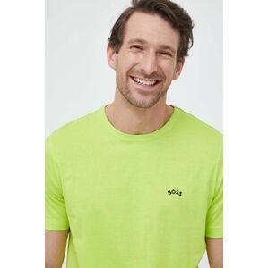 Bavlněné tričko BOSS BOSS ATHLEISURE zelená barva