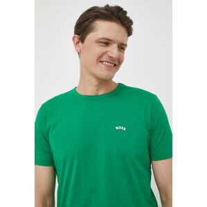Bavlněné tričko BOSS BOSS ATHLEISURE zelená barva
