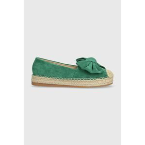 Espadrilky Answear Lab zelená barva, na platformě