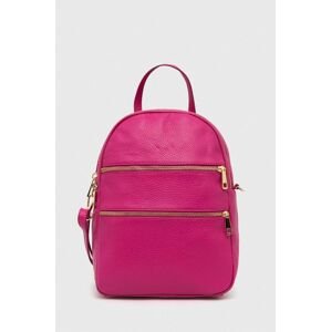 Kožený batoh Answear Lab Dámský, růžová barva, malý, hladký