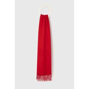 Šátek s příměsí kašmíru Answear Lab červená barva, hladký