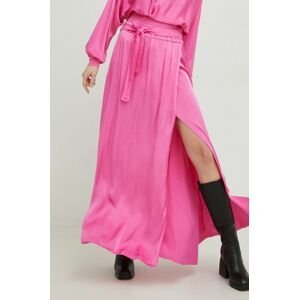 Sukně Answear Lab X limitovaná kolekce SISTERHOOD růžová barva, maxi