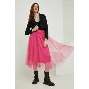 Sukně Answear Lab růžová barva, maxi, áčková