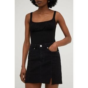 Džínová sukně Answear Lab černá barva, mini