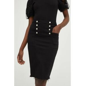 Džínová sukně Answear Lab černá barva, mini, pouzdrová