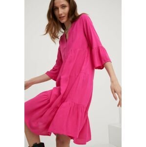 Šaty Answear Lab růžová barva, mini, oversize