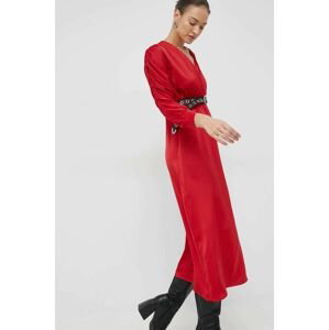 Šaty Answear Lab červená barva, midi