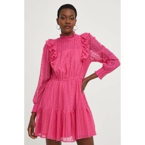 Šaty Answear Lab X limitovaná kolekce SISTERHOOD růžová barva, mini