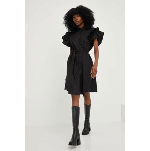 Bavlněné šaty Answear Lab X limitovaná kolekce SISTERHOOD černá barva, mini