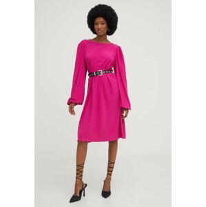 Šaty Answear Lab růžová barva, midi, oversize