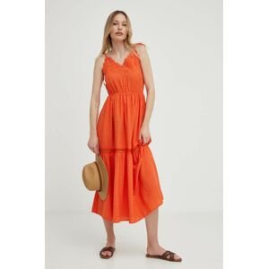 Šaty Answear Lab oranžová barva, maxi
