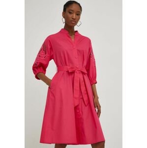 Šaty Answear Lab růžová barva, mini, oversize