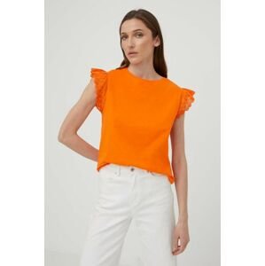 Bavlněné tričko Answear Lab oranžová barva
