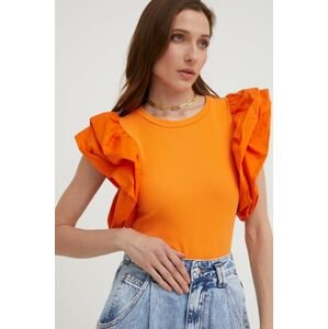 Tričko Answear Lab oranžová barva
