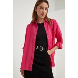 Košile Answear Lab dámská, růžová barva, relaxed, s klasickým límcem