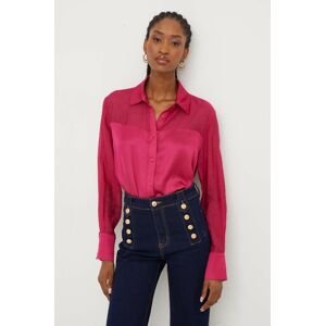 Košile Answear Lab dámská, růžová barva, relaxed, s klasickým límcem