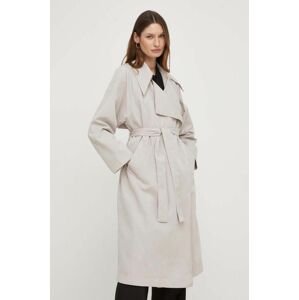 Trench kabát Answear Lab dámský, šedá barva, přechodný, oversize
