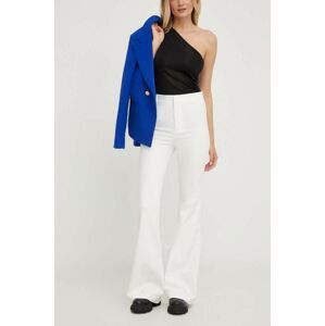 Kalhoty Answear Lab dámské, bílá barva, zvony, high waist