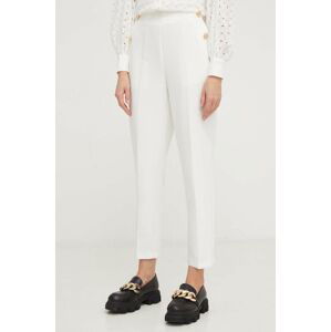 Kalhoty Answear Lab dámské, bílá barva, jednoduché, high waist