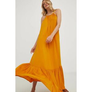 Šaty Answear Lab oranžová barva, maxi, oversize