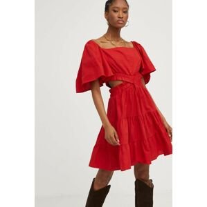 Bavlněné šaty Answear Lab červená barva, mini