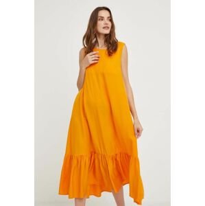 Šaty Answear Lab oranžová barva, midi